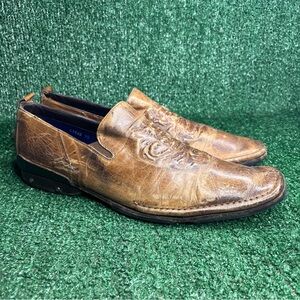 Mark Nason Men's Size 10 Brown Leather Western Distressed Boots Low Slip On Shoe